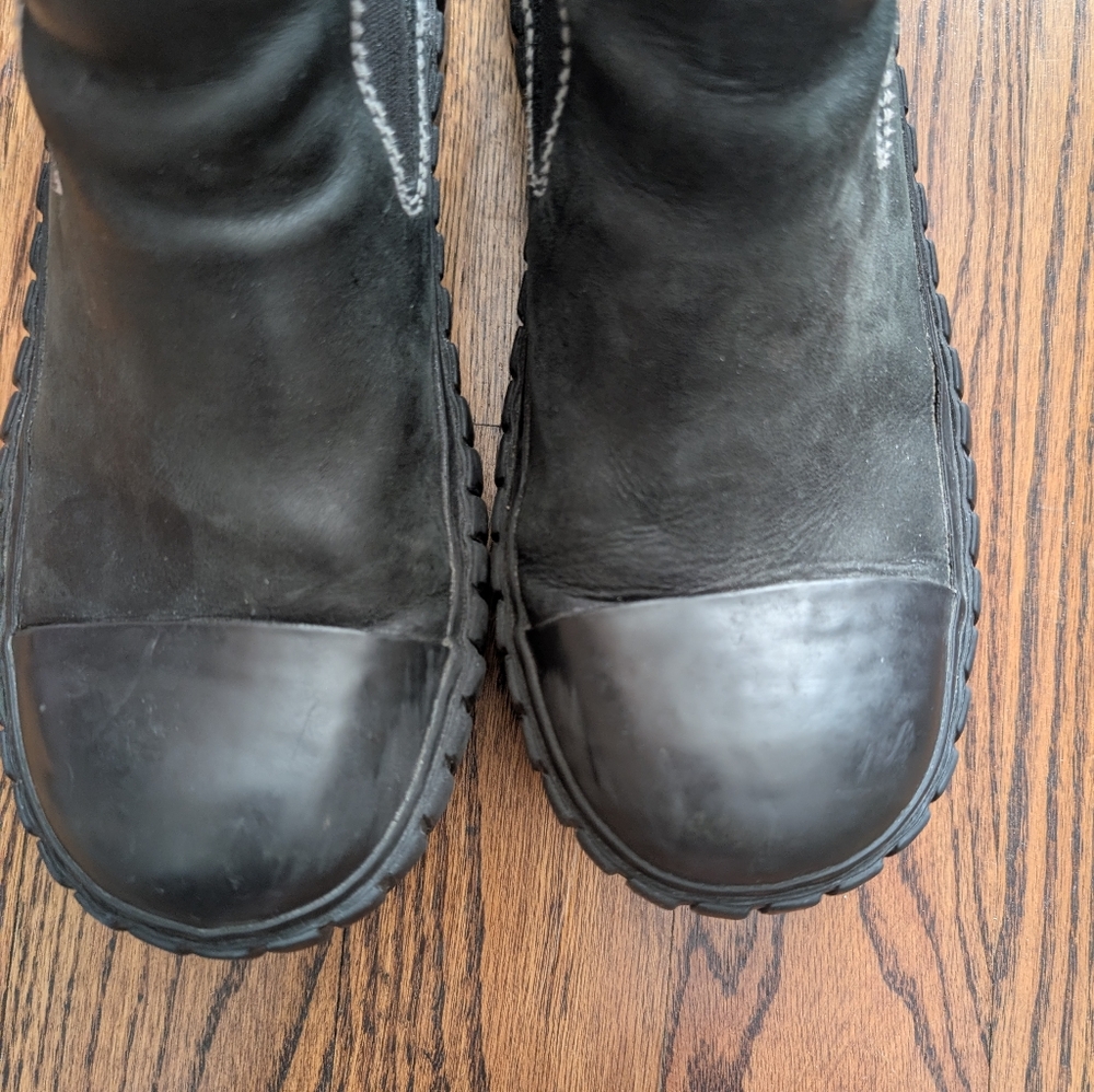 MM6 Maison Margiela Green Black Chunky Lug Chelsea Ankle Platform Boots - Picture 8 of 16